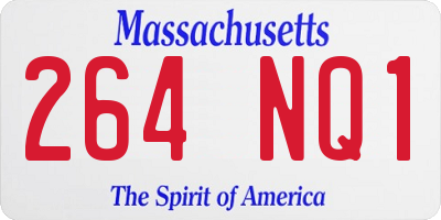 MA license plate 264NQ1
