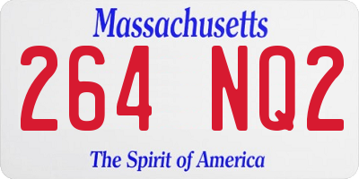 MA license plate 264NQ2