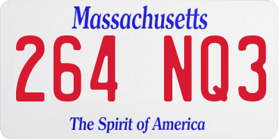 MA license plate 264NQ3