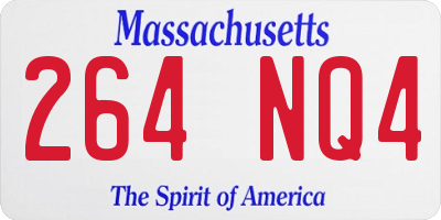 MA license plate 264NQ4