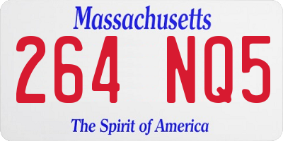 MA license plate 264NQ5