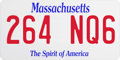 MA license plate 264NQ6