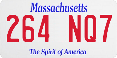 MA license plate 264NQ7