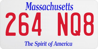 MA license plate 264NQ8