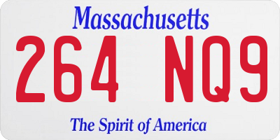 MA license plate 264NQ9