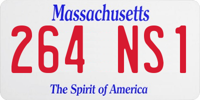 MA license plate 264NS1