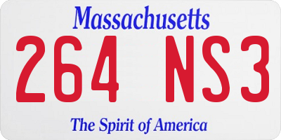 MA license plate 264NS3