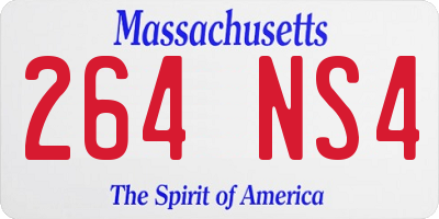 MA license plate 264NS4