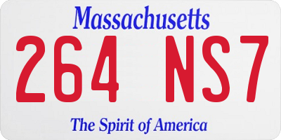 MA license plate 264NS7