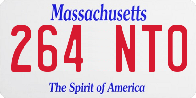 MA license plate 264NT0