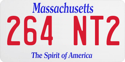 MA license plate 264NT2