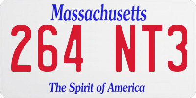MA license plate 264NT3
