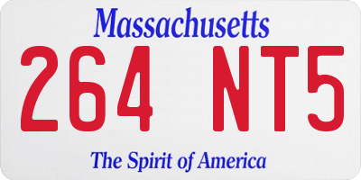 MA license plate 264NT5