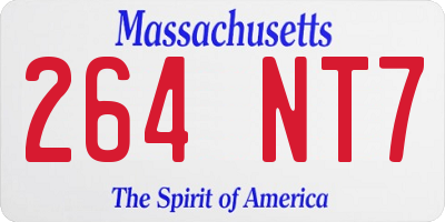 MA license plate 264NT7