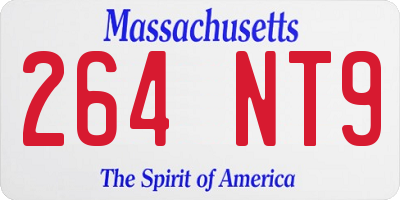 MA license plate 264NT9