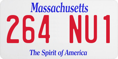 MA license plate 264NU1