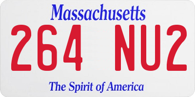 MA license plate 264NU2