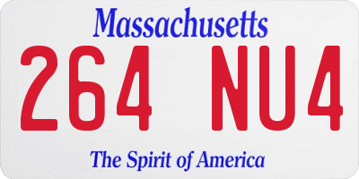MA license plate 264NU4