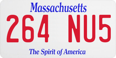 MA license plate 264NU5