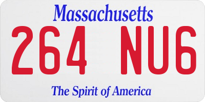 MA license plate 264NU6