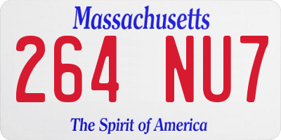MA license plate 264NU7
