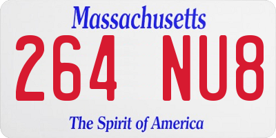 MA license plate 264NU8
