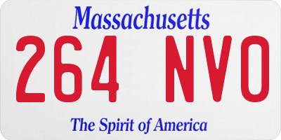 MA license plate 264NV0