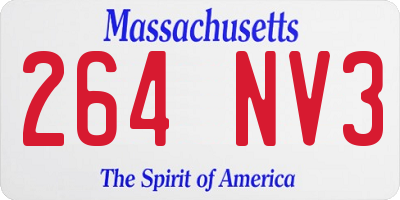 MA license plate 264NV3