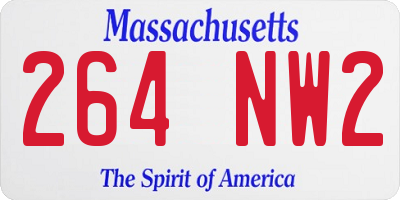 MA license plate 264NW2