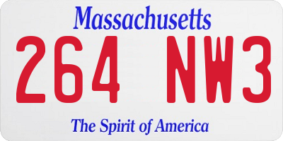 MA license plate 264NW3