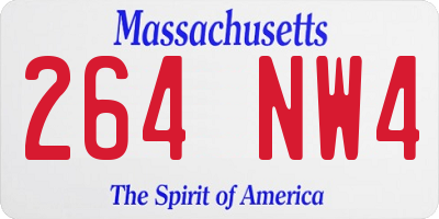 MA license plate 264NW4