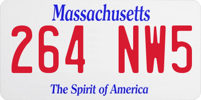 MA license plate 264NW5