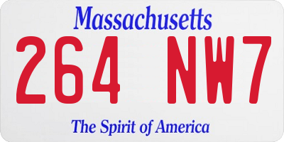 MA license plate 264NW7