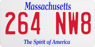 MA license plate 264NW8