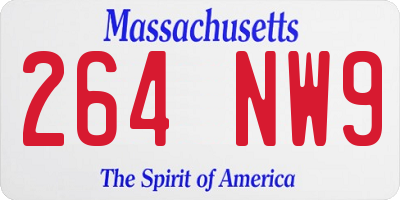 MA license plate 264NW9
