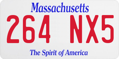 MA license plate 264NX5