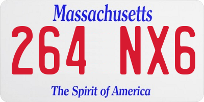 MA license plate 264NX6