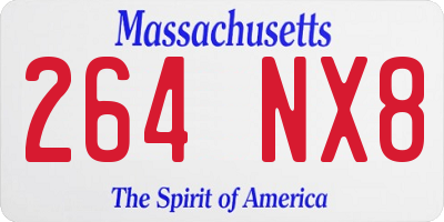 MA license plate 264NX8