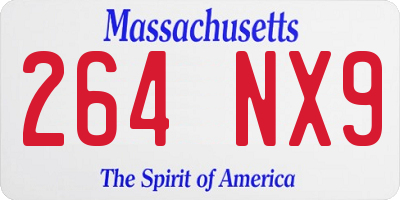 MA license plate 264NX9