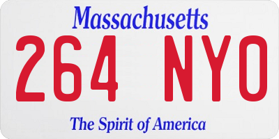 MA license plate 264NY0