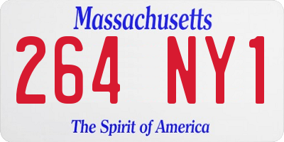 MA license plate 264NY1