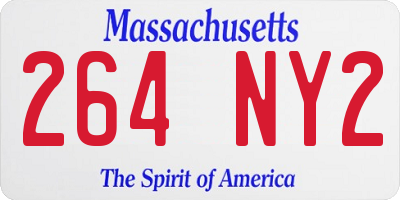 MA license plate 264NY2