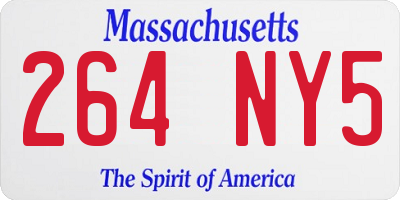 MA license plate 264NY5