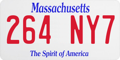 MA license plate 264NY7