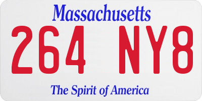 MA license plate 264NY8