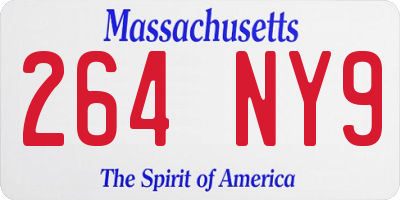 MA license plate 264NY9