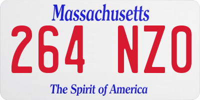 MA license plate 264NZ0