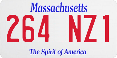 MA license plate 264NZ1