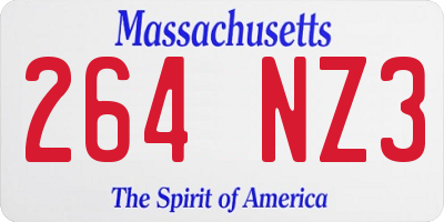 MA license plate 264NZ3