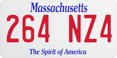 MA license plate 264NZ4